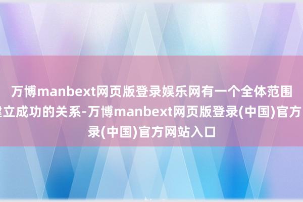 万博manbext网页版登录娱乐网有一个全体范围的花式建立成功的关系-万博manbext网页版登录(中国)官方网站入口